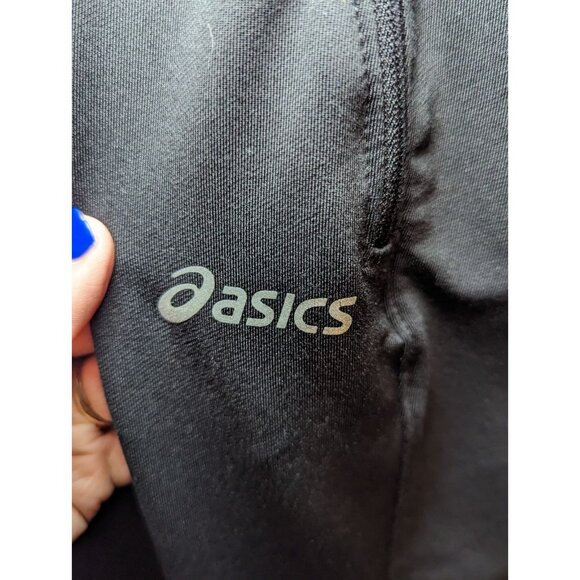 Asics CALI PERFORMANCE PANT Black White largeElastic Waist Athletic Pants - Picture 3 of 16